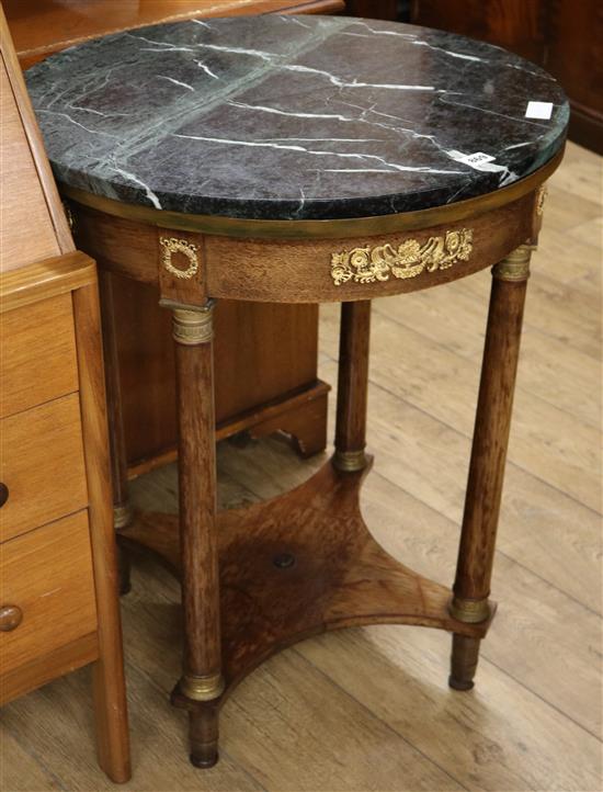 An Empire style marble top table W.63cm